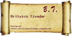 Britvics Tivadar névjegykártya